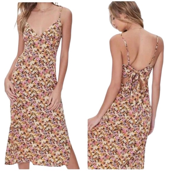 Floral Print Tie-Back Dress XS - Picture 1 of 10